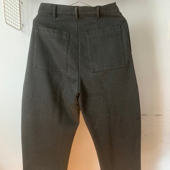7115 by Szeki Sand-washed Tailored Curve Legged Trouser - Washed Black - Picture 7 of 9